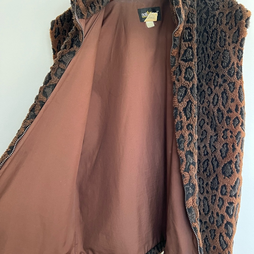 Vintage Cheetah Zip Up Vest - L/XL - Picture 6 of 11